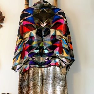 Conditions Apply Satin Viscose Kimono Art Jacket